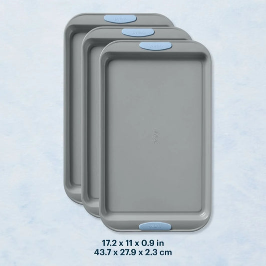 Pyrex® Metal Bakeware 3-Piece Large Cookie Sheet Set in Cerulean