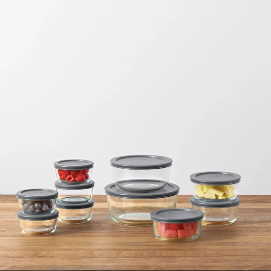 Pyrex® Simply Store® 20-piece Set with Gray Lids