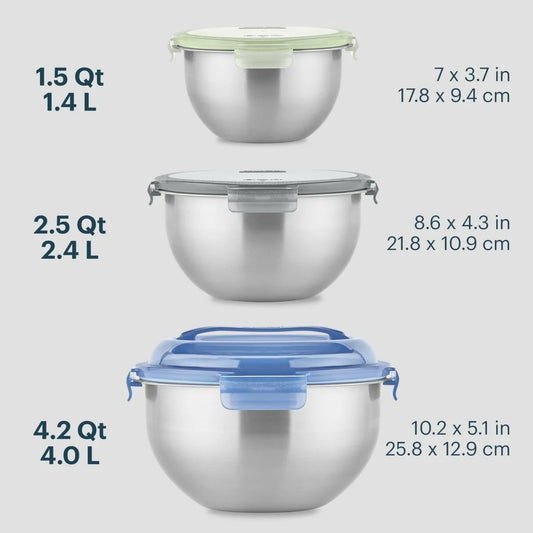 Pyrex® 6-piece Stainless Steel Mixing Bowl Set