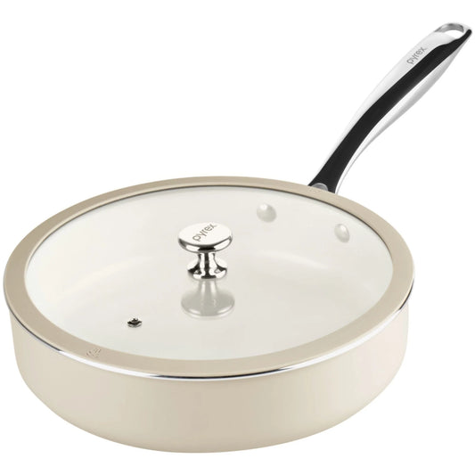 Pyrex® Ceramic Cookware 10.8-in/3.5qt Deep Fry Pan with Lid