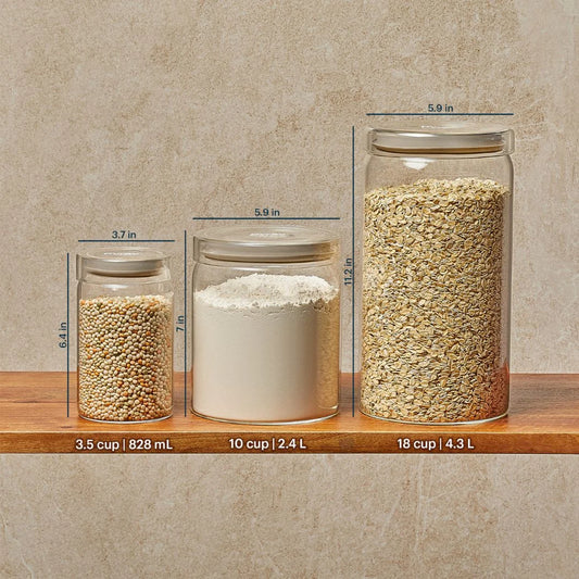 Pyrex® 3-Piece Lightweight Glass Canister Set