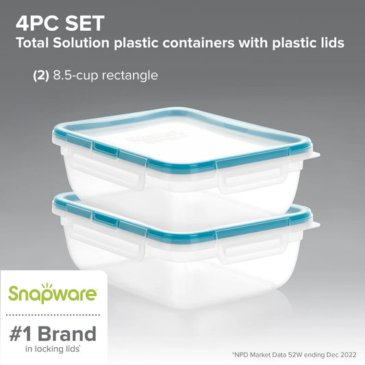 Snapware® Total Solution® 8.5-cup Rectangular Plastic Containers 4-pc Set with Lids